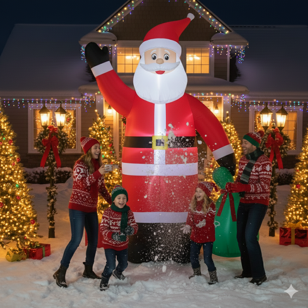 11,8 FT Weihnachtsmann Aufblasbar LED